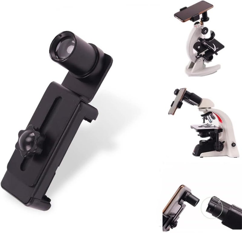 WintopScope 12.5X Microscope Metal Mobile Phone Holder to Connect Mobile Phone to Microscope Tube 23.2mm for Camera and Video - Image 1